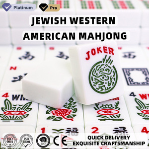Juego de azulejos de Mahjong Judío Americano de 166 azulejos de lujo con estantes de madera para Mahjong y empujadores listos para enviar artículos en stock de EE. UU. - Product Image 1