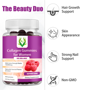 Gummies de collagène à marque privée pour femmes, 10 000 MCG Biotine, soutien à la croissance des cheveux, amélioration de l'apparence de la peau, ongles forts - Product Image 4