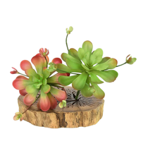 Plantes Artificielles de Luxe Automnales Personnalisées en Pot, Végétation Artificielle en Gros, Fausses Plantes Succulentes Réalistes pour Cimetière