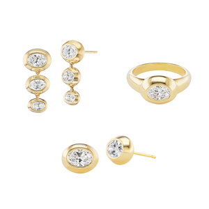 Gemnel Blue Sapphire Venus Pinky <b>Ring</b> 925 Sterling <b>Silver</b> Oval Bulbous Setting Fluffy jewelry <b>Sets</b> - Product Image 1