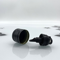 Tapa de rosca de aluminio ROPP de 31.5x24mm a prueba de manipulaciones con inserto de vertedor de plástico para botella de vidrio de aceite de oliva, vinagre, condimentos y salsas