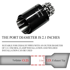 Sortie d'Échappement Type Akrapovič Premium en Acier Inoxydable et Fibre de Carbone Poli Miroir, Pots d'Échappement de Luxe - Product Image 6
