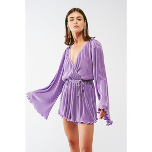 Mono plisado con detalles de satén en color lila - Product Image 4