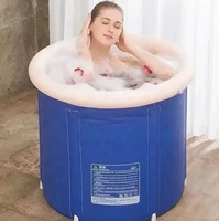 Baignoire de récupération gonflable portable en PVC pour extérieur, thérapie par eau froide, baignoire pliable pour adultes, piscine de plongeon 75x75cm