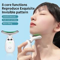 Masseur intelligent électrique LED portable chauffant en forme de U pour le cou et le visage, 3 modes, batterie au lithium, rechargeable par micro USB, appareil de soin de la peau