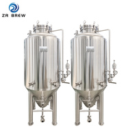Cuve de Fermentation de Bière ZRBREW en Acier Inoxydable 304, 3BBL/5BBL/10BBL, Isobare, Réduction du Bruit, Refroidissement au Glycol, Nettoyage Facile, Garantie 5 Ans