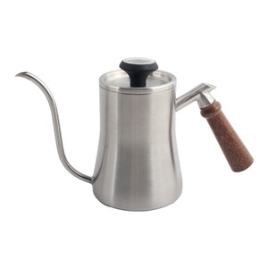 เหยือกกาแฟสแตนเลสพร้อมฝาปิด ดีไซน์มินิมอล กาต้มน้ำแบบคอห่านสำหรับชงกาแฟ - Product Image 6