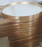 Miroir d'arche de couloir en alliage d'aluminium doré, grand format, pour projets hôteliers et d'ingénierie