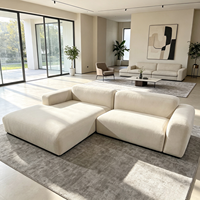 Canapé modulaire en forme de L moderne, structure en bois massif, revêtement en velours, mousse, ensemble de canapés pour hôtel, villa, salon, maison de luxe