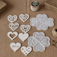 Cetakan Silikon Liontin Hati Berongga Ornamen Gantung Hati CINTA DIY Cetakan Resin Plester Aromaterapi Valentine