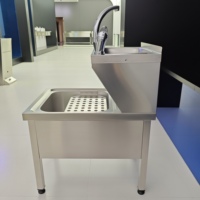 Évier de nettoyage en acier inoxydable 304/201 à prix usine, finition brossée mate, autoportant pour cuisine commerciale