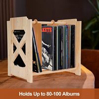 Porte-disque en bois empilable pour bricolage 80 ~ 100 LP Album Rack de rangement Classic CD Magazines Book Cube Crate Rack Tiroir Organisateurs
