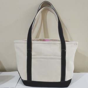 Sac fourre-tout en toile de coton biologique épaisse de 16 oz avec poignée en corde et fermeture à glissière - Product Image 4