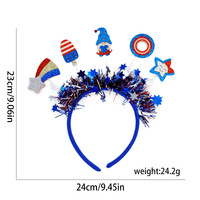 Bandeau unisexe en maille PS non tissée fait main, drapeau américain, Jour de l'Indépendance des États-Unis, accessoires de fête nationale, rouge, blanc, bleu