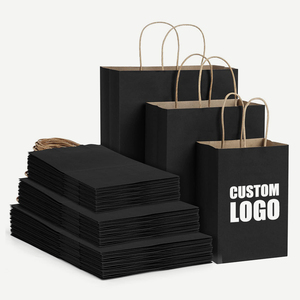 <span class=keywords><strong>Bolsas</strong></span> <span class=keywords><strong>de</strong></span> <span class=keywords><strong>Papel</strong></span> <span class=keywords><strong>Kraft</strong></span> Negras Lisas con Logotipo Impreso Personalizado al por Mayor, <span class=keywords><strong>Bolsas</strong></span> <span class=keywords><strong>de</strong></span> <span class=keywords><strong>Papel</strong></span> para Compras con Logotipo <span class=keywords><strong>de</strong></span> Marca Privada Reciclables para Envasado <span class=keywords><strong>de</strong></span> Alimentos - Product Image 1