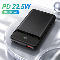 Power Bank Portabel Kapasitas 10k dengan Layar Digital PD 22.5W untuk Ponsel 10000 mAh Dilengkapi 2 Kabel Pengisian Daya