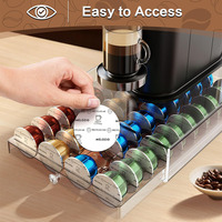 Support à capsules de café en acrylique transparent pour Nespresso Vertuo, support de comptoir pour machine à café, capacité de 40 capsules