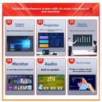 Écran LED 4K de 86 pouces Tableau blanc interactif Tout-en-un PC Tactile IR 20 points Cadre métallique Android OS Salle de classe intelligente