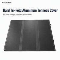Couverture de benne pliante en aluminium robuste pour Ford Ranger, couverture de benne de camion étanche et rigide