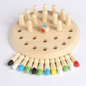 Bộ nhớ bằng gỗ đầy màu sắc cờ vua độc quyền đồ chơi câu đố xuyên biên giới nóng bỏng giáo dục sớm tập trung quan sát đồ chơi giáo dục - Product Image 1