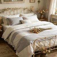 Offre Spéciale – Parure de Lit Portable en Polyester Bleu Taille Queen Personnalisable – Vente en Gros – Motifs Dessin Animé/À Rayures/Végétaux – Pour Maison, Hôtel, Hôpital
