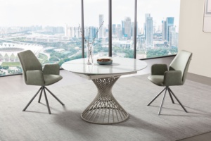 Juego de <span class=keywords><strong>mesa</strong></span> de comedor <span class=keywords><strong>plegable</strong></span>, comedor extensible, <span class=keywords><strong>mesa</strong></span> de comedor redonda de cerámica, juego de <span class=keywords><strong>sillas</strong></span>, mesas de comedor - Product Image 6