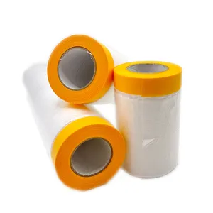 Plastic Film Light Weight Speedy For Car Painting Masking Film With Tape Roll