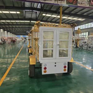 Carroza Fúnebre Eléctrica Blanca Dorada con Tracción en las Cuatro Ruedas, Carroza Fúnebre Eléctrica Silenciosa para Uso en Ceremonias Fúnebres - Product Image 5