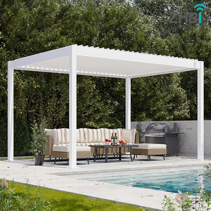 Pergola Bioclimatica di Lusso in Lega di Alluminio, Padiglione Motorizzato da Giardino, Pergole Antivento <span class=keywords><strong>e</strong></span> Parasole <span class=keywords><strong>per</strong></span> Terrazze <span class=keywords><strong>e</strong></span> Giardinaggio Esterno - Product Image 5