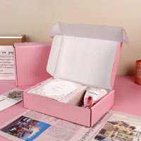 Lot de 30 boîtes d'expédition roses 9x6x2 pouces, boîtes roses en carton ondulé pour l'emballage