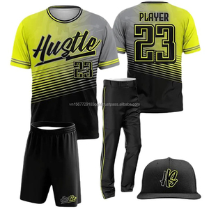 ชุดกีฬาเบสบอลแบบสั่งทำพิเศษสำหรับทุกเพศ พิมพ์ลายด้วยเทคนิคซับลิเมชั่น เนื้อผ้าระบายอากาศ เสื้อแขนสั้น กางเกงขาสั้นสีพื้น ไซส์พลัส สำหรับเด็กและเยาวชน - Product Image 4