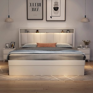 Hiện đại đơn giản thông minh da mềm đám mây đầu Hội Đồng Quản trị với chất lượng cao chiếu sáng lưu trữ giường - Product Image 2