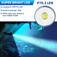 Lampe de plongée sous-marine P70.2 Super lumineuse 5000LM Batterie 26650 Torche de plongée 200m Sous-marine IPX-8 Lampe de plongée étanche Lanterne