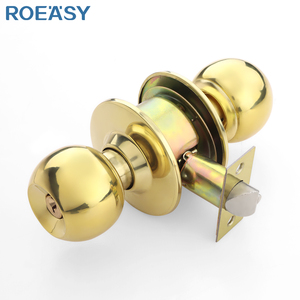 ROEASYゴールドノブドアロックホームルームベッドルーム丸円筒形家具インテリアドアと窓アクセサリーノブドアロック - Product Image 1