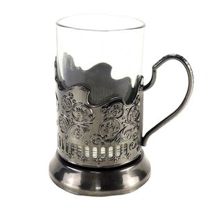 Custom Logo Bronze Podstakannik Russian Hot Tea Coffee Drink Metal Cup Holder - Product Image 1