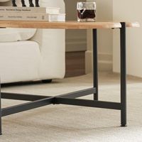 Table basse Senwell, style moderne élégant rétro, en bois massif et en fer, multifonctionnelle, écologique, meubles de salon