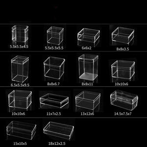 6.5*6.5 tùy chỉnh PS Mini rõ ràng hộp Acrylic hình vuông nhỏ Lưu trữ khối kẹo trong suốt container Quà Tặng tổ chức nhỏ có nắp - Product Image 2