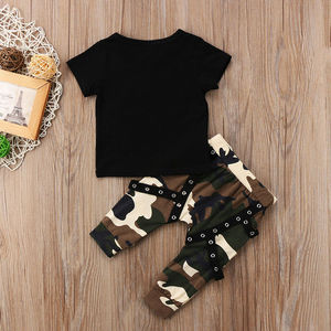Ensemble garçon été 2021, haut noir à manches courtes, pantalon camouflage décontracté, vêtements pour garçons 2021 - Product Image 5