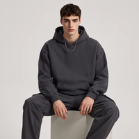Sweat à capuche unisexe en molleton bouclette de coton 445 GSM de qualité supérieure, coupe oversize à épaules tombantes, chaud pour l'hiver, faible MOQ, style streetwear
