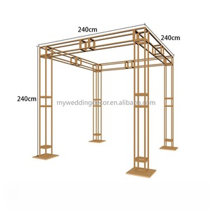 K26 - Decoraciones de Mesa de Boda Modernas y Duraderas de Alta Calidad, Tamaño y Color Personalizables, Arco de Metal Dorado, Soporte para Flores, Candelabro - Product Image 4