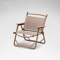 Chaises de camping robustes pliantes en bois, fauteuils pliants à motif bois, chaises basses de camping pliantes