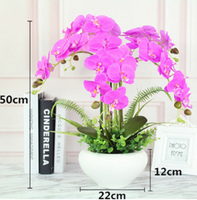 LUYI-Produk Terlaris Bunga Anggrek Phalaenopsis Buatan yang Terlihat Alami dalam Pot