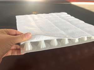 Tabla de drenaje de plástico de alto flujo con canales para paisajismo y drenaje trasero de muros de contención - Product Image 5