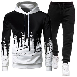 Tuta Sportiva da <span class=keywords><strong>Uomo</strong></span> Personalizzata in Due Pezzi, Set Casual <span class=keywords><strong>Giovanile</strong></span> per Corsa e Sport con Felpa e Pantaloni - Product Image 3