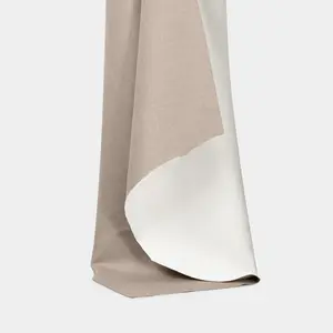 100%polyester inherent flame retardant linen coated blackout curtain fabric soft drape 100%blackout rate for upholstery