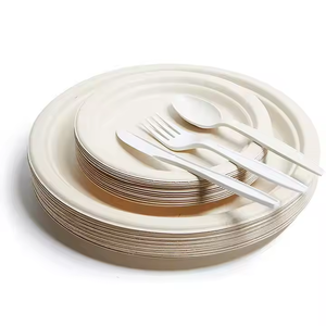 100% Écologique Biodégradable Robuste Jetable Canne À Sucre Bagasse Pâte À Papier Assiette Compostable Gratuit pour La Fête À La Maison - Product Image 4