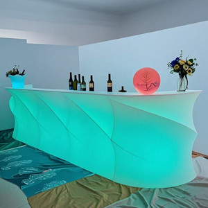 Bancone <span class=keywords><strong>Bar</strong></span> LED Portatile <span class=keywords><strong>da</strong></span> Esterno Impermeabile con 16 Colori e Effetto Ondulato - Product Image 1