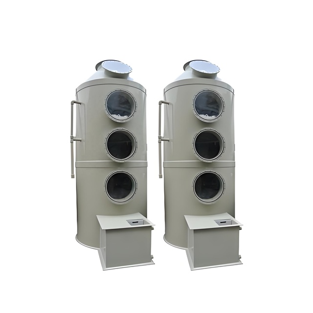 New Industrial Air Filtration Spray Scrubber Acidic Chlorine CO2 SO2 Waste Gas Purification Wet Scrubber 99.9% Efficiency