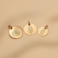 Collier personnalisé en acier inoxydable plaqué or à disque commémoratif d'empreintes digitales bijoux gravés personnalisés cadeau sentimental pour les femmes