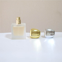 Venta al por Mayor de Botellas de Perfume Cuadradas Esmeriladas de 30ml 50ml 100ml, Botella de Lujo con Pulverizador y Tapa Dorada